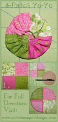 4-Patch Yo-Yo Full Tutorial & Template by Benita Skinner from Victoriana Quilt Designs