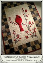 Cardinal & Berries Mini Quilt by Karen Miller through Moda Bake Shop