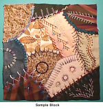 Crazy Quilt Patchwork Block by Leslie Levison from The Caron Collection