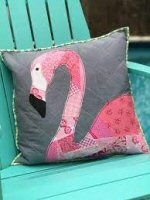 Scrappy Flamingo Applique Pillow by Heather Valentine through Baby Lock