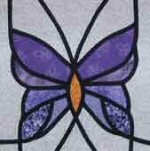Stained Glass Butterfly Block from Quiltine
