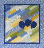 Diagonal Strips Easy Baby Quilt Pattern with Balloons