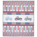 Houndstooth Trucks by Emily Herrick through Michael Miller Fabrics