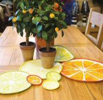 Tutti Fruitti Table Mats & Coasters by Regan Purcell through Popular Patchwork