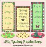Free Printable Quilty Bookmarks from Victoriana Quilt Designs